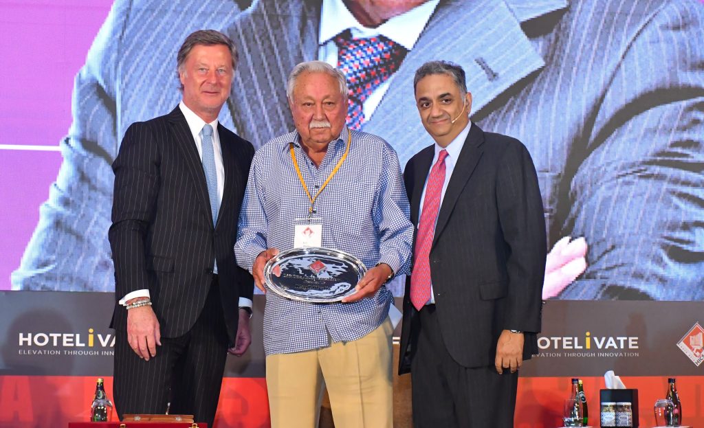 Mr Kapil Bhatia felicitated with the prestigious Lifetime AchievementAward at the Hotel Investment Conference-South Asia (HICSA) 2024
