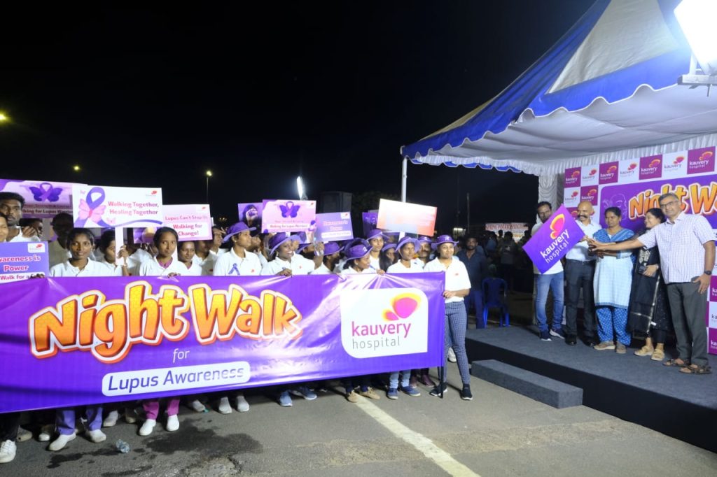Kauvery Hospital Alwarpet Hosts Night Walk for Lupus Awareness
